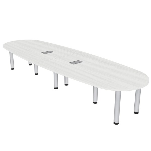 45 in W, 144 in L, 29 in H, Engineered Wood Top, White